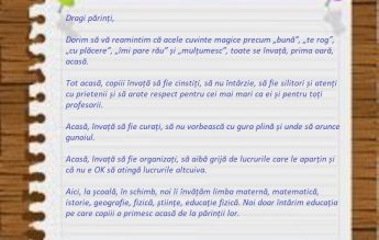 ”Dragi părinți…” Mesajul unui specialist în educație