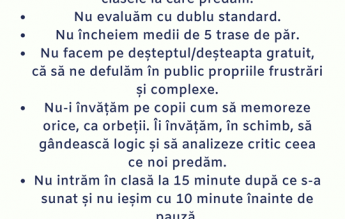 Grupul civic ”Părinții cer schimbare” și profesorul Marian Staș propun 10 reguli pentru o #ȘcoalăcuSens