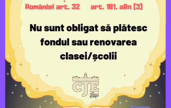 CJE Iași lansează campania #elevNUinstrument. Ce află școlarii despre fondul clasei și uniforme