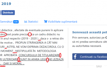 Profesorii care au picat Titularizarea protestează printr-o petiție online. Plină de greșeli gramaticale și de punctuație