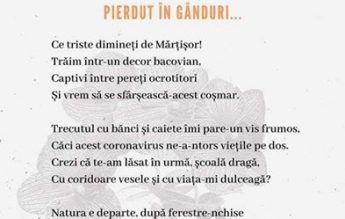 Pandemia, într-o poezie scrisă de un licean: ”Captivi între pereți ocrotitori/Și vrem să se sfârșească acest coșmar”