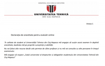 Studenții unei universități din Cluj-Napoca, obligați să jure că nu vor copia la examenele online