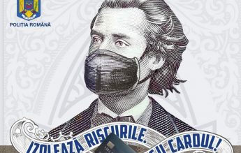 Poliția Română i-a pus ”mască chirurgicală” lui Eminescu