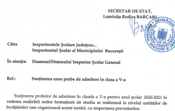 EXCLUSIV Cum se va desfășura admiterea în clasa a V-a, la școlile care organizează această examinare