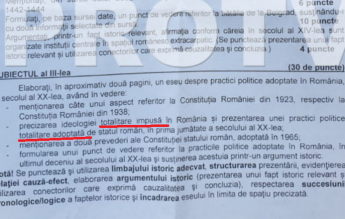 Bacalaureat 2020. Un subiect la proba de istorie, redactat cu greșeli gramaticale