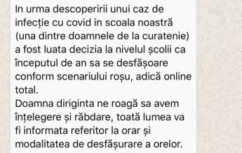 Școala nr. 80, a doua din București despre care părinții au fost anunțați va aplica scenariul roșu