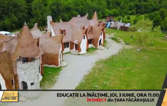 Lecție cu drona transmisă în direct de la Castelul de Lut Valea Zânelor pentru mii de copii