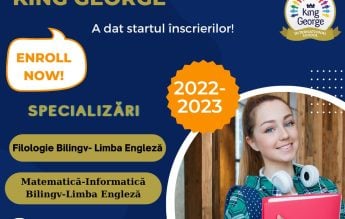 Liceul Teoretic Internațional King George dă startul înscrierilor, an şcolar 2022-2023