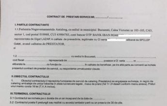 Cum arată un contract pentru masa caldă, trimis de Eugen Ilea către şcoli din Sectorul 2