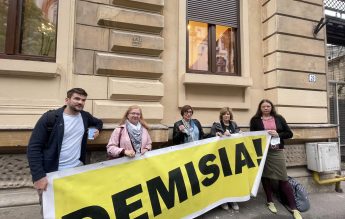 Protest la ministerul Educației: Șapte participanți și o amendă