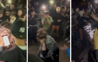 Bătaie transformată în spectacol. Zeci de adolescenți au încurajat două tinere să se lovească
