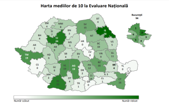 Nicio medie de 10 la Evaluarea Națională în cinci județe din țară