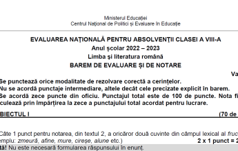 Răspunsurile corecte la Evaluarea Națională, la Limba și literatura română