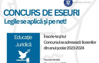 „Legile se aplică și pe net” – concurs pentru elevii de liceu, prganizat de Ministerul Justiției