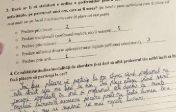 ”Care sunt motivele pentru care te plictisești la ore?” Chestionar original al unei profesoare pentru elevi