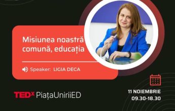 Ligia Deca va deschide seria de prezentări la TEDx Piața Unirii ED