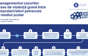Pachet de infografice despre gestionarea violenței în școli, creat de Ministerul Educației
