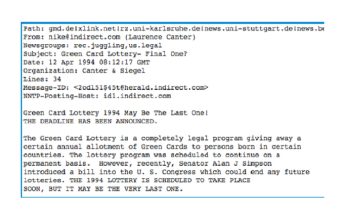 12 aprilie 1994: Prima utilizare a unui program de spam masiv pe internet. Termenul, inspirat de Monty Python