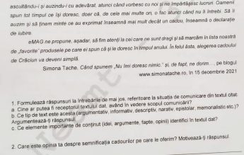 BAC 2024. Un text de pe blogul Simonei Tache, subiect de examen la prima probă de Limba română