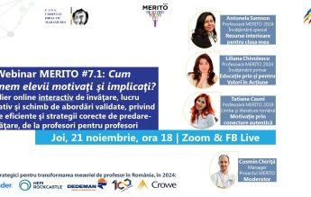 Cum menținem elevii motivați și implicați – webinar MERITO. 500 de locuri disponibile