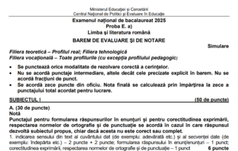 BAC 2025 Subiectele și baremele de la simularea probei de limba română au fost publicate