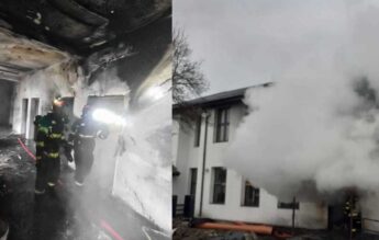 Incendiu la o școală aflată în renovare în județul Vâlcea. O persoană este rănită