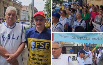 Sindicaliștii din învățământ protestează în fața Ministerului Educației pentru a patra zi consecutiv