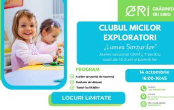 Joacă, descoperire și bucurie pentru cei mai mici sibieni – se lansează Clubul Micilor Exploratori ERI