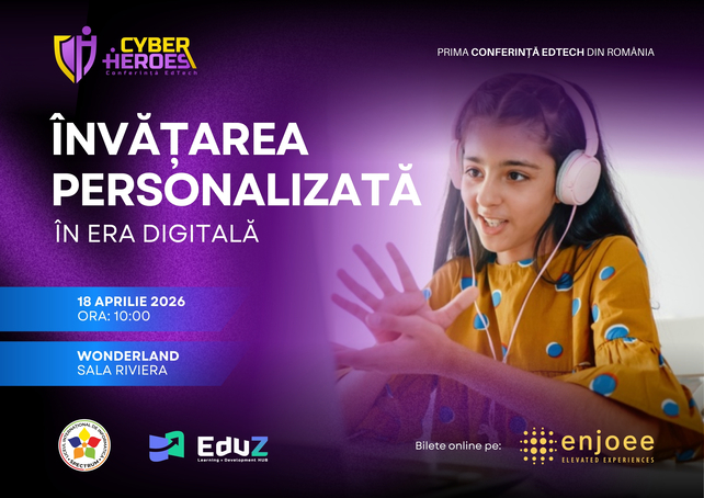 Afiș conferință Cyber Heroes, Cluj 2026 - Învățarea personalizată în era difgitală