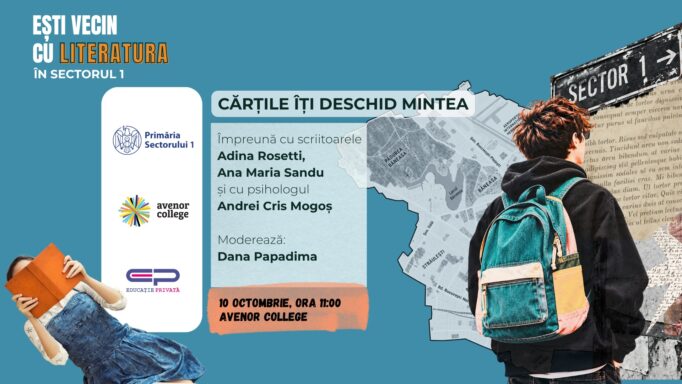 fata care citește si băiat cu ghiozdanul in spate AVENOR
