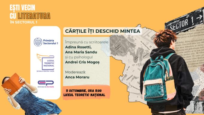 fata care citește si băiat cu ghiozdanul in spate Liceul Teoretic Național